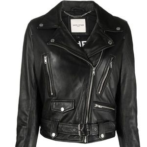 Each X Other belted leather biker jacket